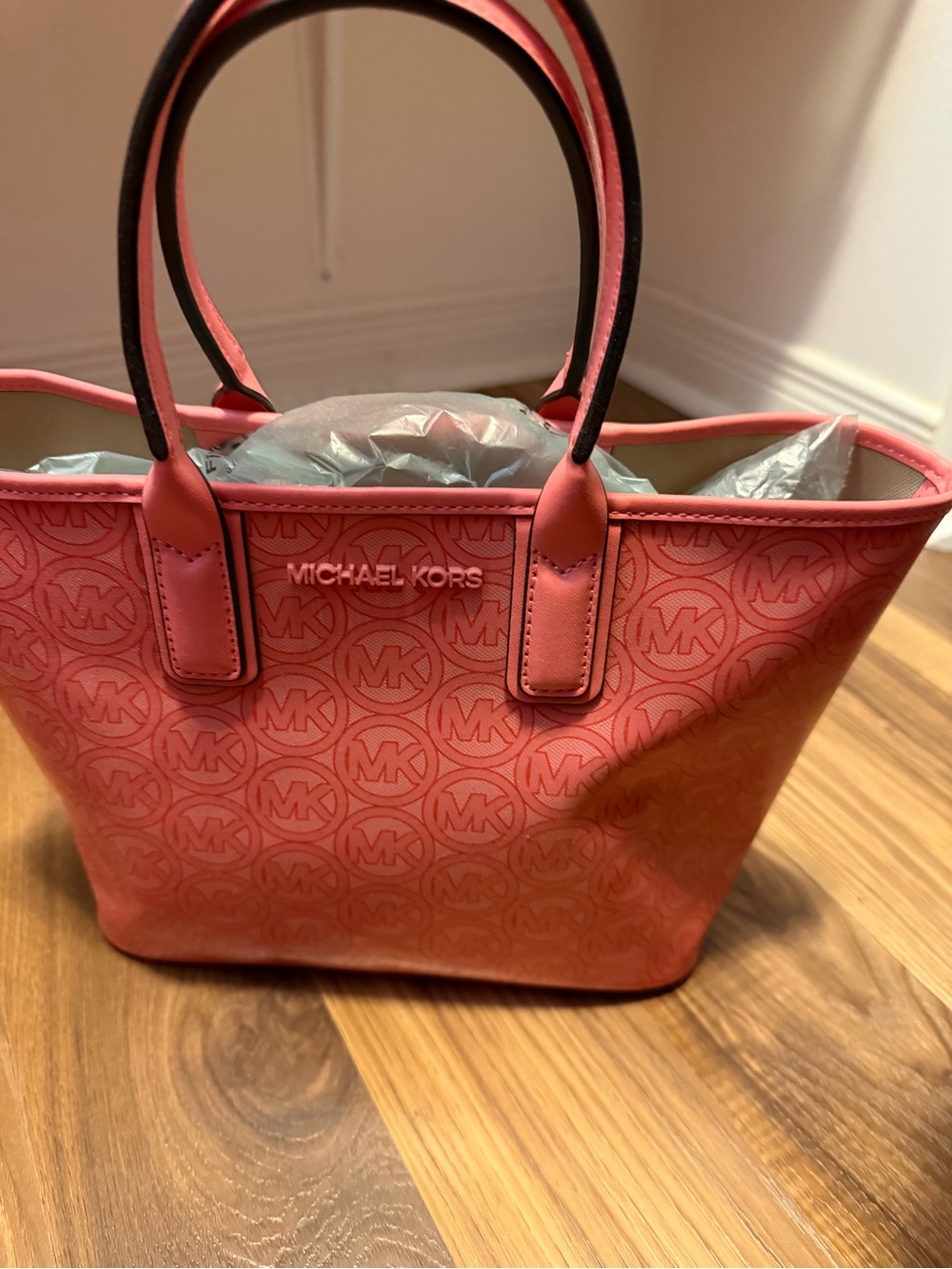 Michael Kors Pink Logo-Print Tote Bag-The Jodie